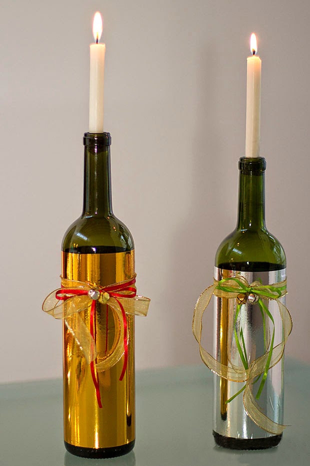 christmas-candle-holder-crafts-from-old-wine-bottles-with-ribbons-decor-ideas